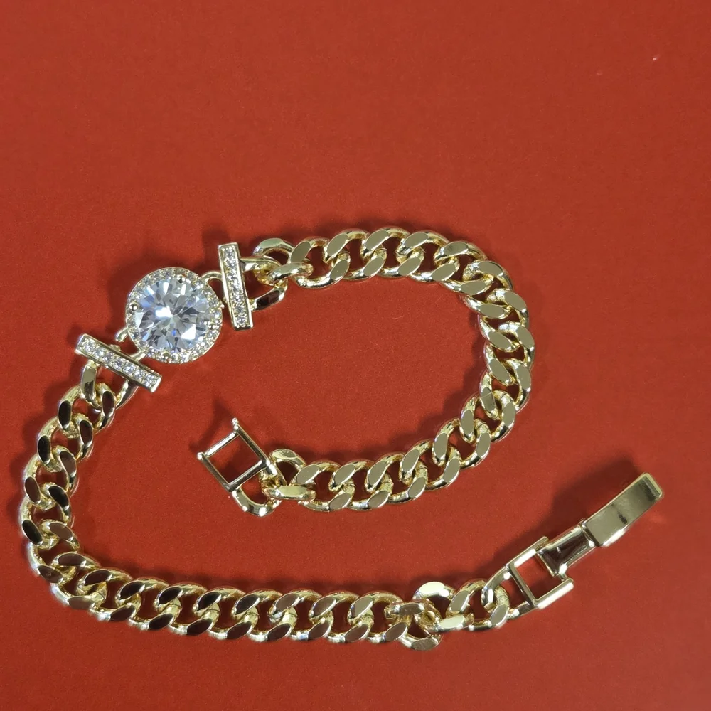 18k Gold Plated Crystal Bracelet - Picture 1 of 8